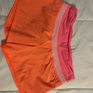 Lululemon Speed Up Shorts- coral and pink size 4